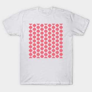 Midcentury Modern Retro 60s Waves Pattern  (Light Magenta Red) T-Shirt